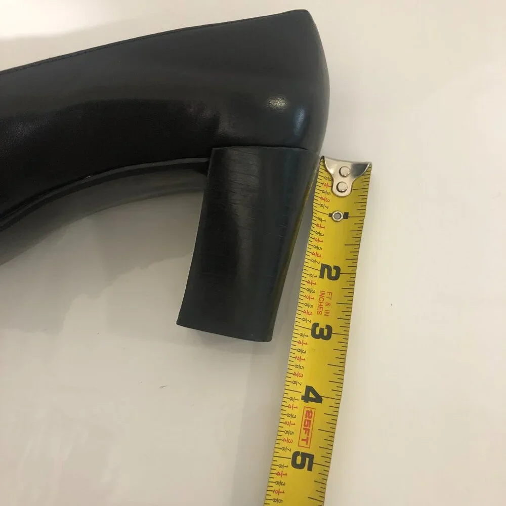 Franco Sarto Women's Classic Black Block Heel Pump Shoes  3 1/2" Heel Sz 10 1/2 - Picture 11 of 13